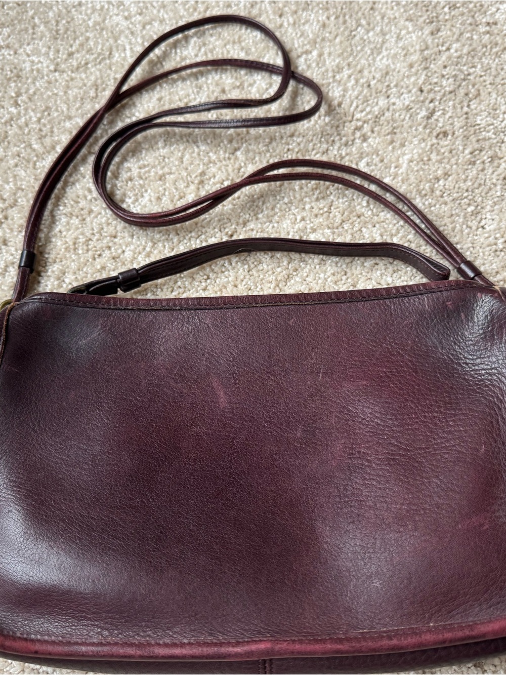 Coach Leather Crossbody Bag in Deep Burgundy